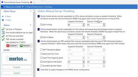Merlon MARS Reload Load Balancing and Throttles