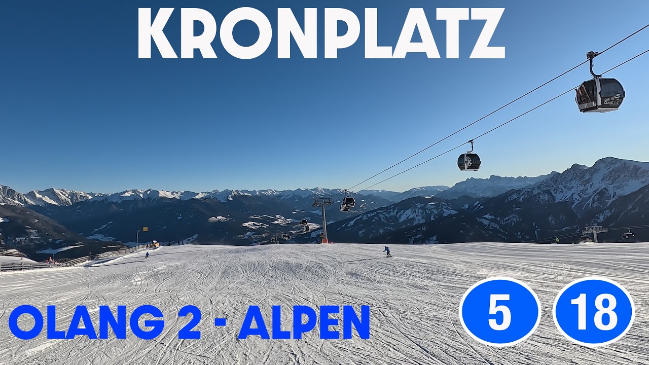 PLAN DE CORONES | 4K | OLANG 2 + ALPEN EASY SLOPE #5 #18 | KRONPLATZ. FRESH SNOW IN THE MORNING