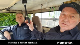 FYRSTIK spotlight remote control explained by FYRLYT designers, David & Paul. No wire twist EVER!