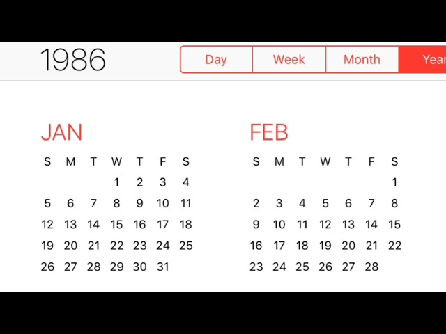 1986 Calendar - YouTube