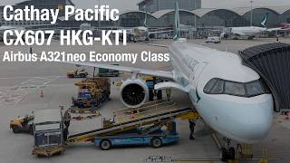 Cathay Pacific CX607 Hong Kong - Phnom Penh Techo KTI Airbus A321neo Economy Class Flight Report