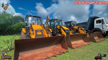 Jcb 3dx loading Mud in TATA Tippers Tractors Swaraj 855Fe New Holland 3630 Tractor 4x4jcb Thar Truck