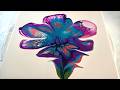 156. Vibrant Jewel Tone Bloom | Acrylic Pour Painting