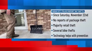 Sioux City Police have had 88 theft reports in the last 30 days, none for package thefts