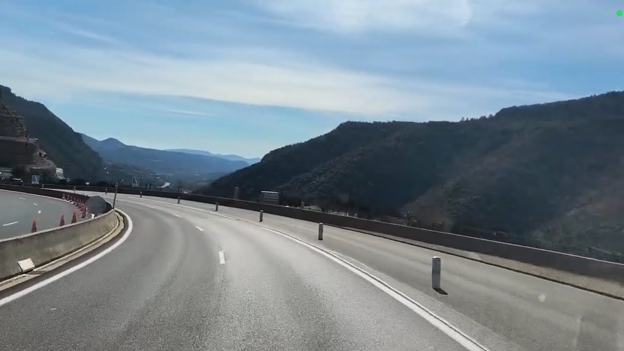 Route du Larzac, France, A75 Millau-Montpellier, Direction France to Spain