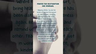 Prayer for restoration and renewal in marriage