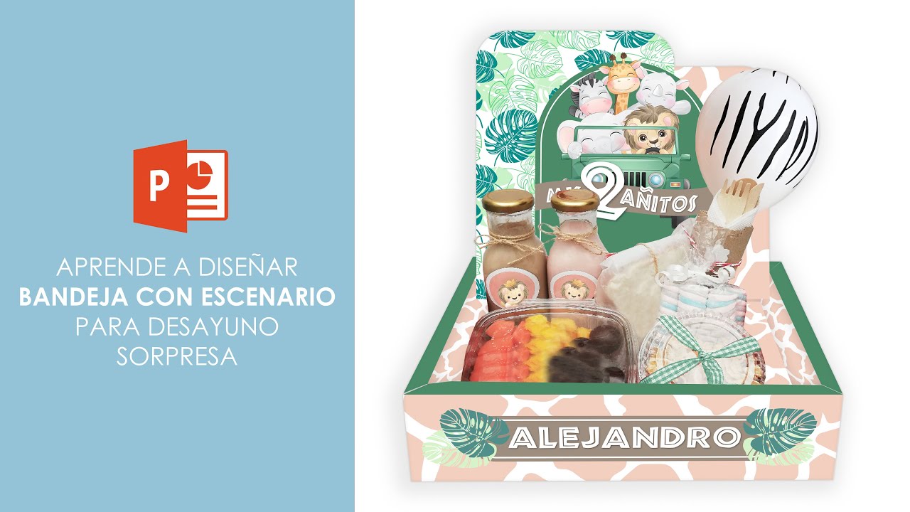 Como hacer una BANDEJA  personalizada para DESAYUNO SORPRESA paso a paso con Powerpoint
