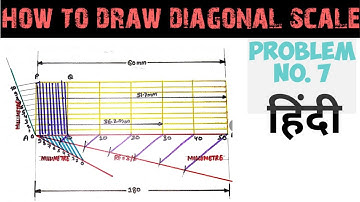 Diagonal scale in engineering drawing in hindi |problem 7|