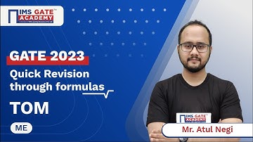TOM for GATE | Quick Revision through Formulas by Atul Negi Sir