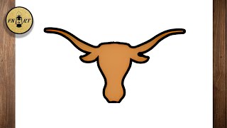 How to draw a texas longhorn logo step by step
