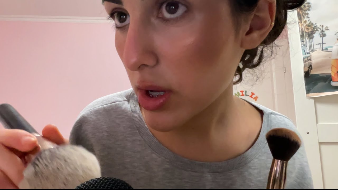 My First ASMR Video!🩷 Whispering about makeup, tapping and tracing💄