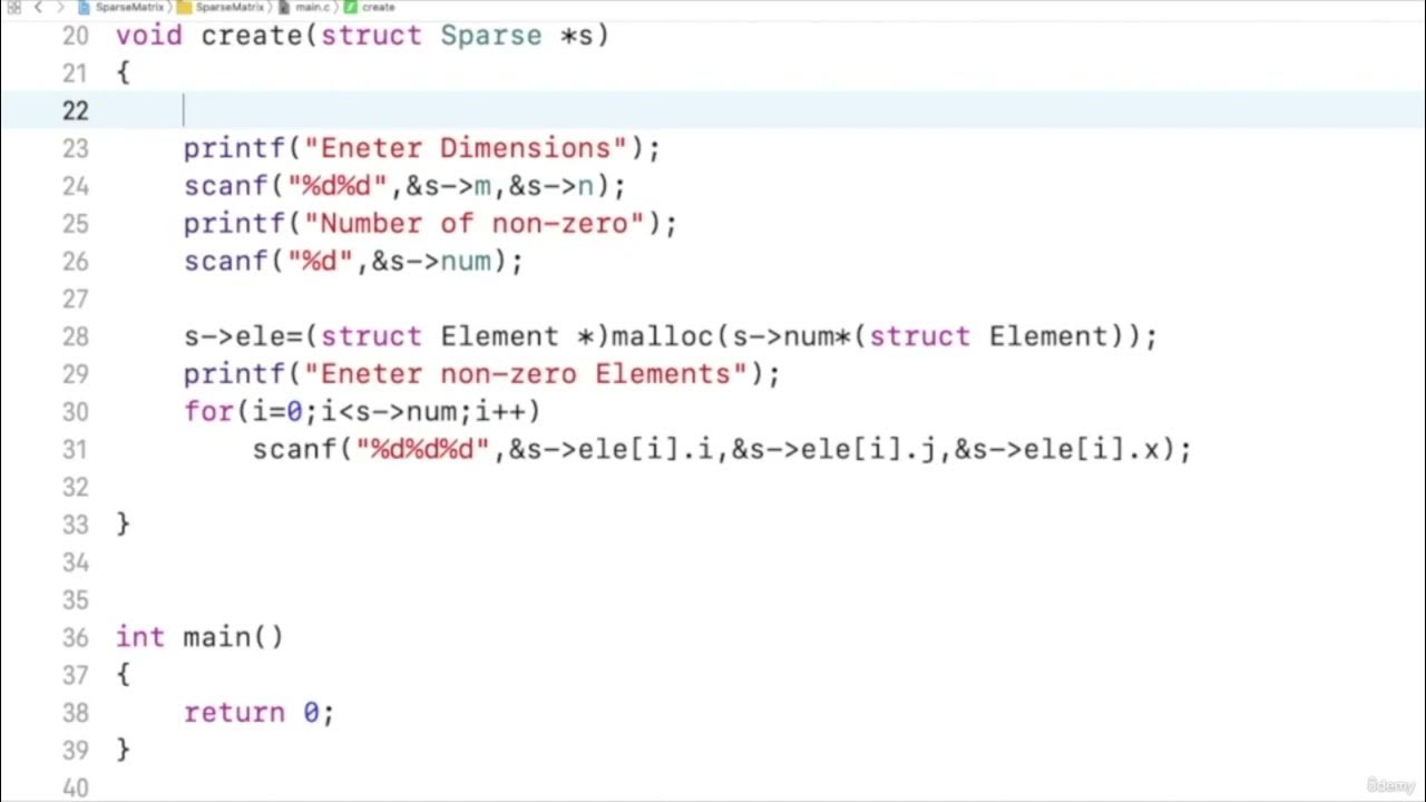 004 let s code to create sparse matrix youtube