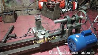 membuat mesin bubut besi, lathe machine part 2