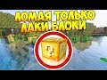 КАК ПРОЙТИ МАЙНКРАФТ ЛОМАЯ ТОЛЬКО ЛАКИ БЛОКИ? MINECRAFT