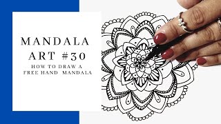 Download Lagu STEP BY STEP TUTORIAL / How to draw a Free Hand Mandala/ MANDALA ART #30 MP3