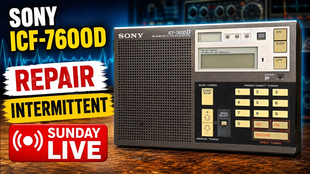 Sunday LIVE: Sony ICF-7600D repair - YouTube
