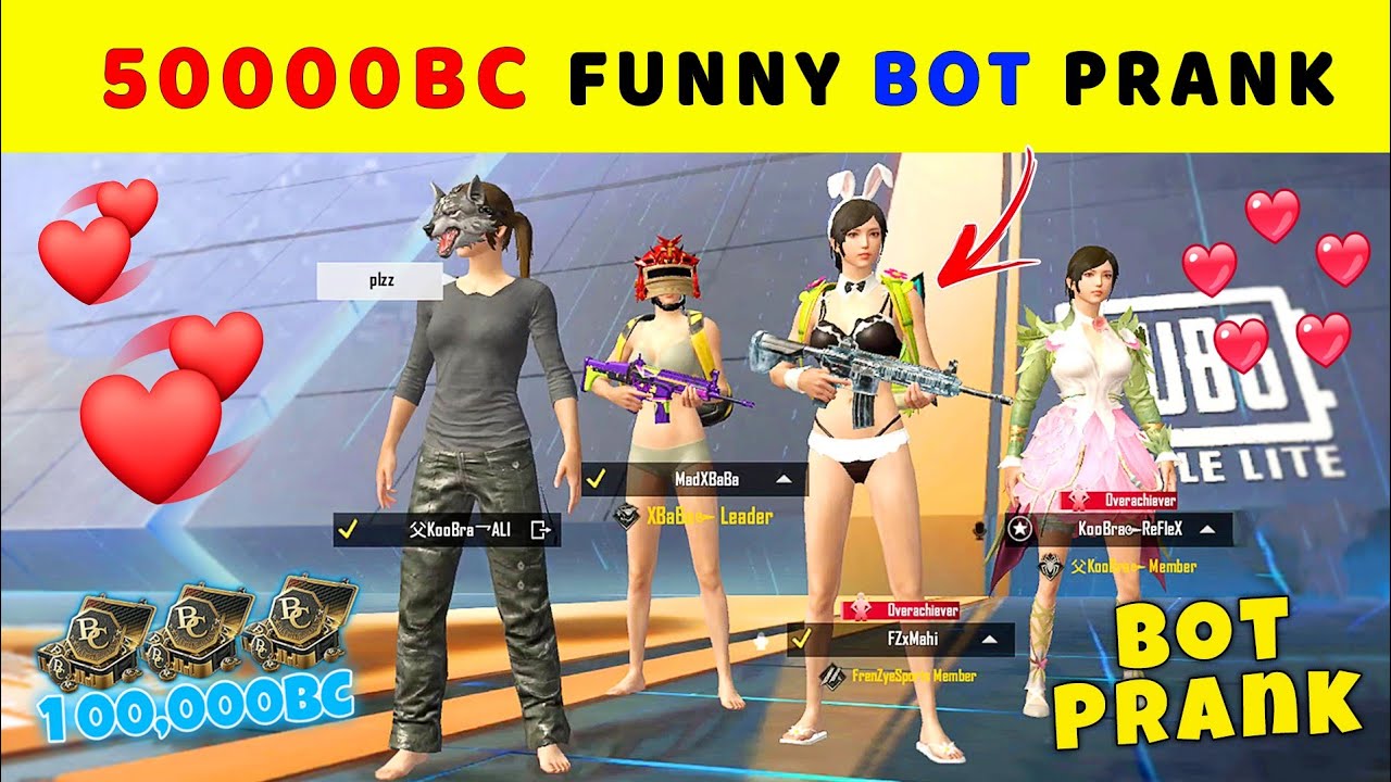 Best Funny Bot Prank With Big Youtuber Pubg Lite🔥Funny Bot Prank With Big Youtuber Pubg Mobile Lite