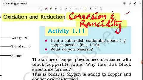 Class10th Chapter 1 : Oxidation and Reduction, Corrosion & Rancidity+ Activity 1.11