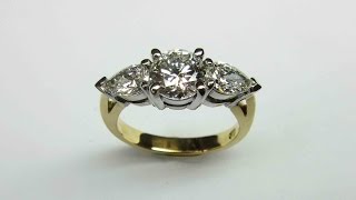 Three stone ring diamond ring