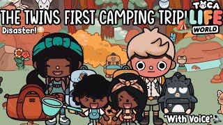 THE TWINS FIRST CAMPING TRIP *￼DISASTER*🏕😳|With voice🔊|Toca boca roleplay