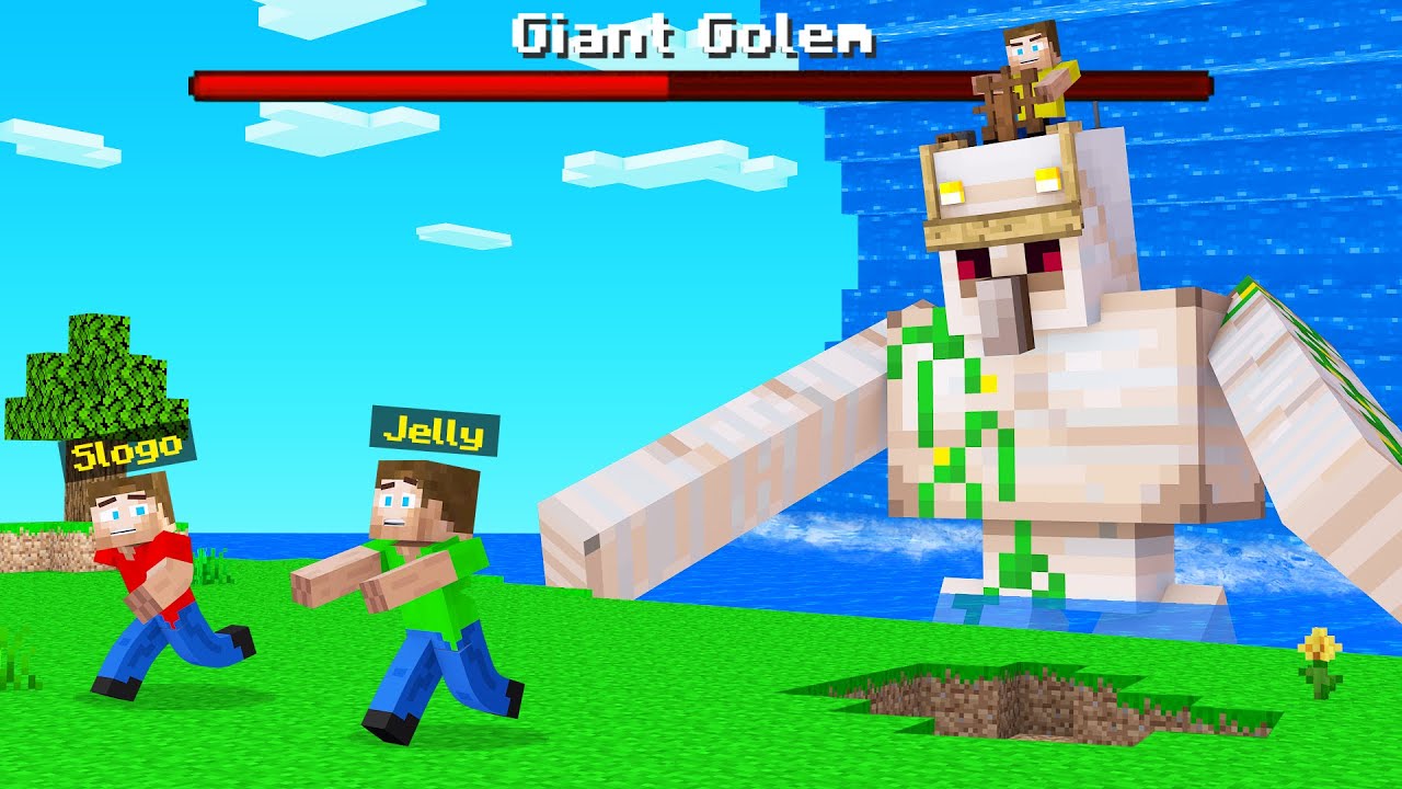 TROLLING My FRIENDS With A GIANT GOLEM Minecraft! - YouTube
