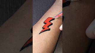 DIY 3D Lightning Bolt Temporary Tattoo design with gel pen on wrist #tattoo #art #artist