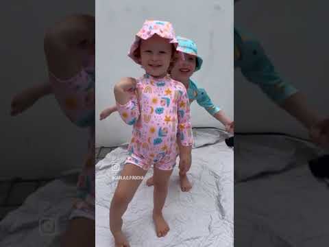 Macacão Bebê Proteção Solar UV Blusa Chapéu Piscina Praia