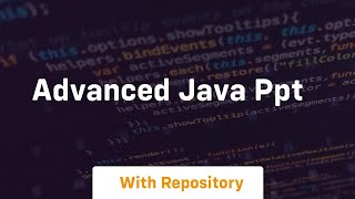 advanced java ppt