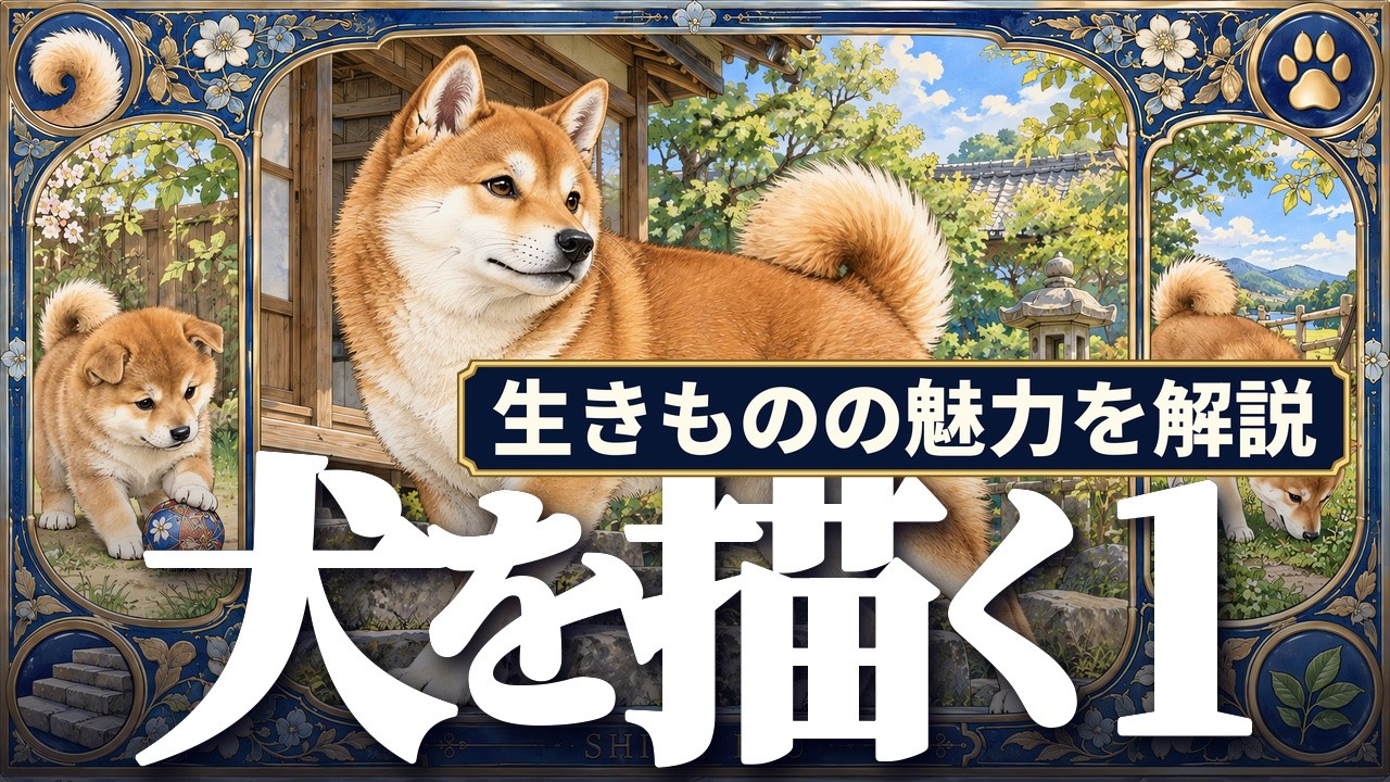 描くイヌ1】 柴犬・トイプードル・ダックスフンド・チワワ