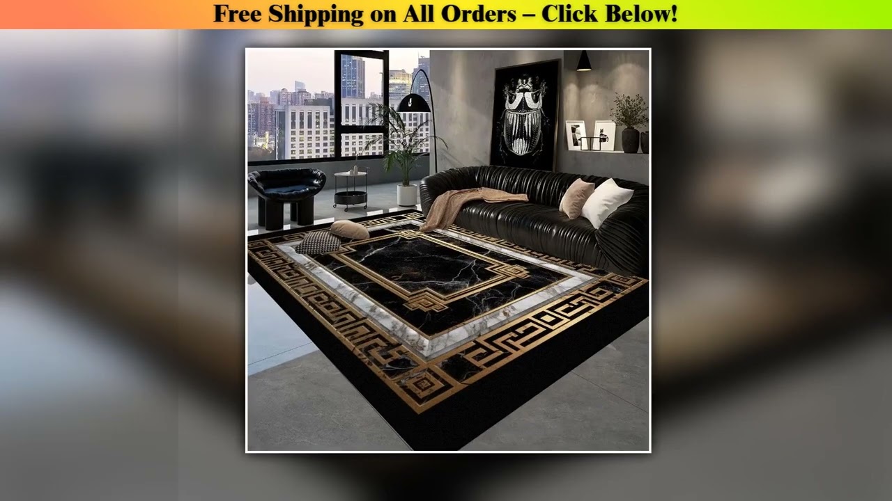 Europe and America Luxury Rugs for Living Room Decoration Home Golden Parlor Large Carpet Non-slip