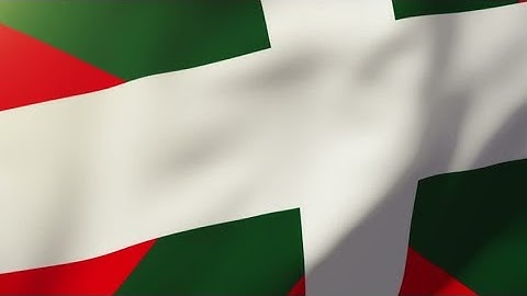 4K Basque flag waving in the wind. Looping sun rises style. Animation loop Stock video