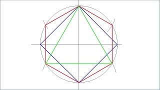 How to draw a square a regular hexagon and an equilateral triangle inscribed in a circumference
