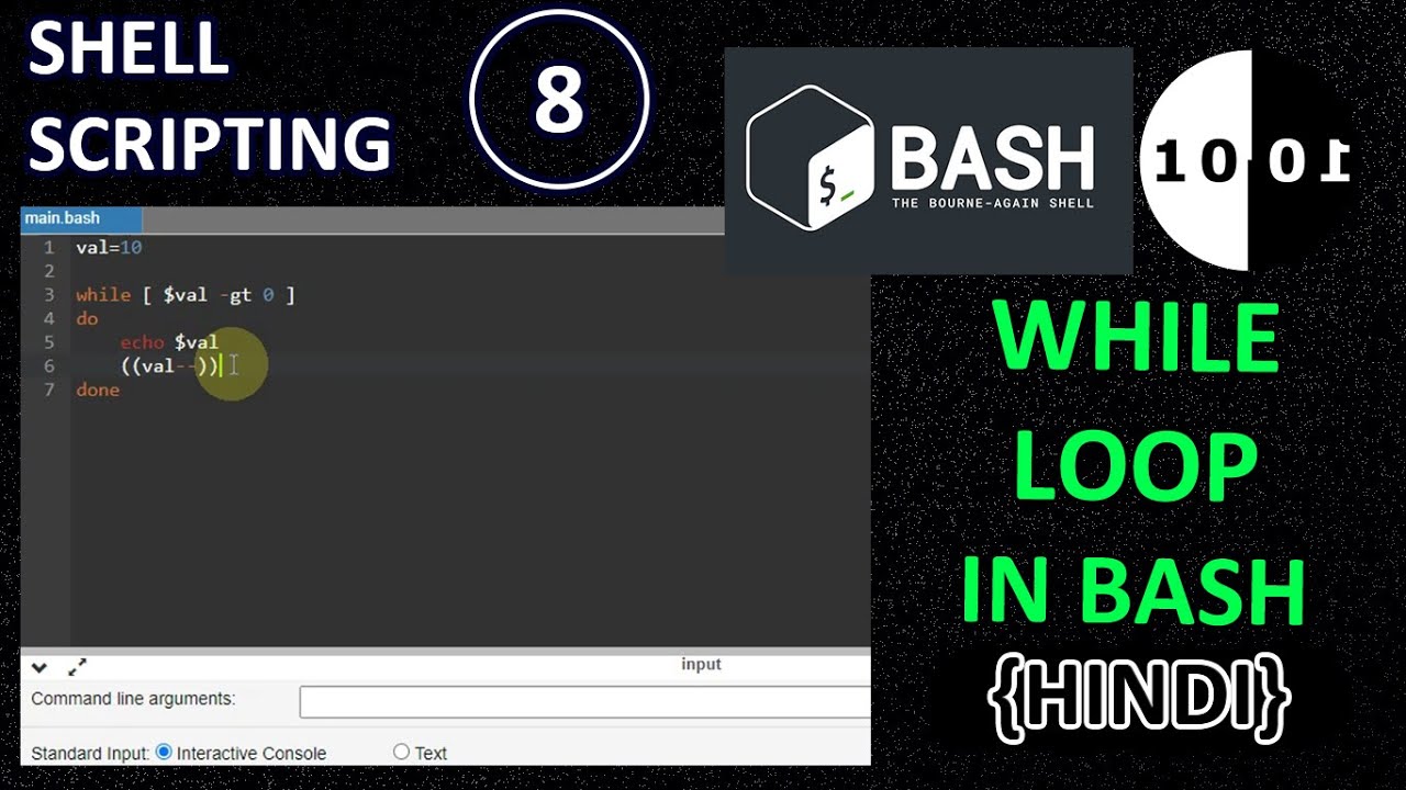 #8 Shell Scripting Basics (Bash Language) - While Loop - YouTube