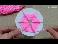 Easy Woolen Rose Flower Making Idea using Paper - Hand Embroidery Amazing Trick - Sewing Hacks