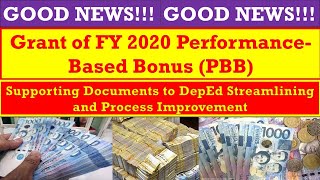 Grant of FY 2020 Performance-Based Bonus (PBB) [Supporting Docs to Streamlining and Process Imps.]
