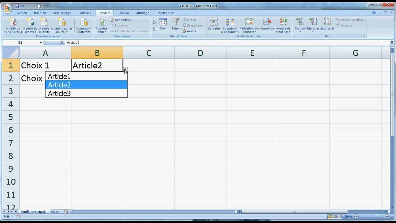 Excel 2007 Faire des listes en cascades YouTube