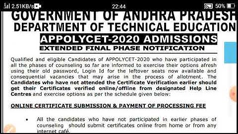 Ap polycet 3rd counseling dates