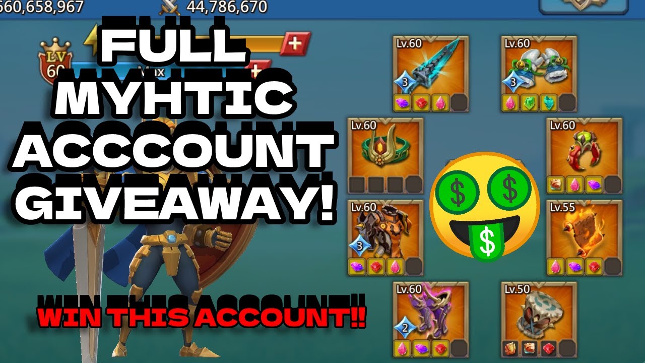 Win This Amazing Full Mythic Account! Account Giveaway! Lords Mobile ...