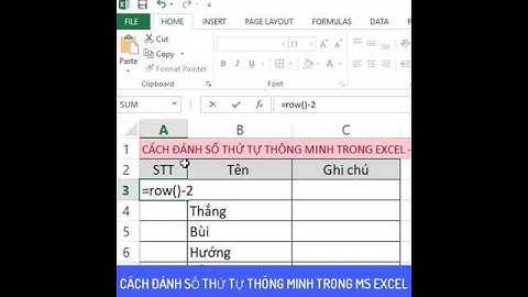 Cách Đánh Số Thứ Tự Thông Minh Trong MS Excel - Hướng Dẫn Nhanh 123 #shorts #short
