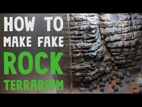 Terrarium background with polystyrene foam fake rock tutorial