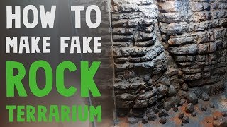 Terrarium background with polystyrene foam fake rock tutorial