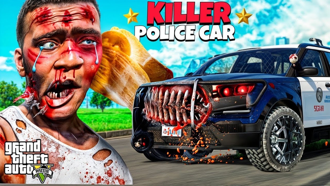 GTA 5 : Cursed Killer Poilce Car Brother Killed Shinchan & Franklin in (GTA V MOD) 