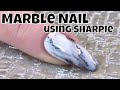 Marble Effect Nail using Sharpie