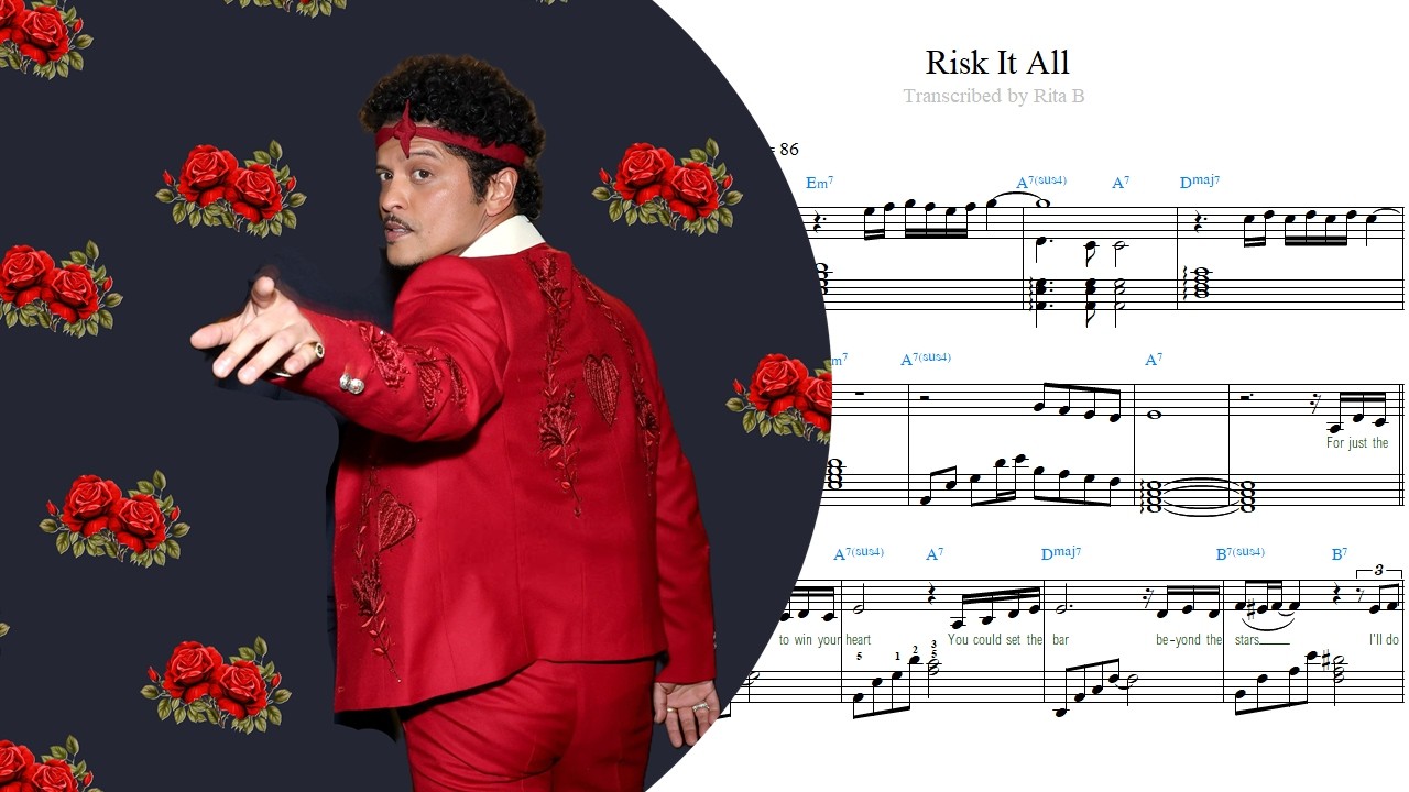 Bruno Mars — Risk It All — Piano Sheet Music