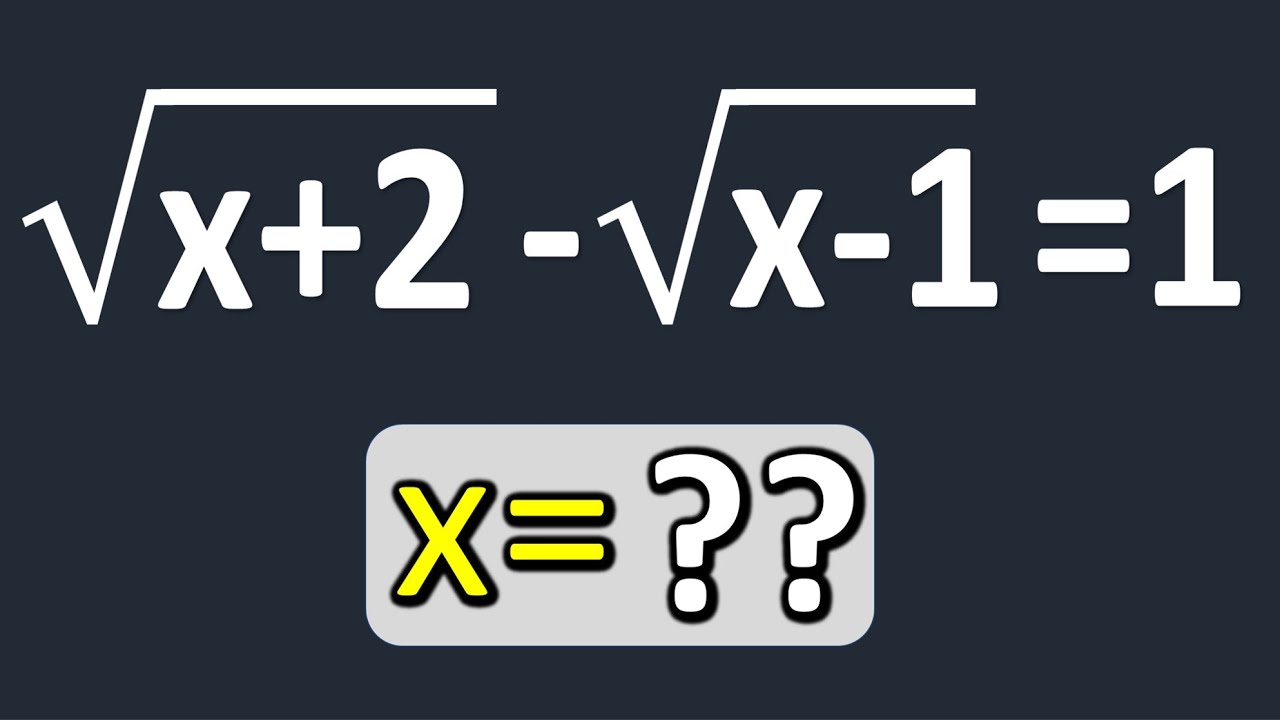 Resolución de ecuación irracional, √(x+2)-√(x-1)=1