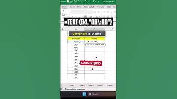 Excel Formula Hacks || Convert Number into Time #exceltips#shorts#skillexcel