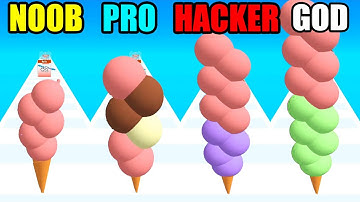 NOOB vs PRO vs HACKER vs GOD in Ice Cream Rush