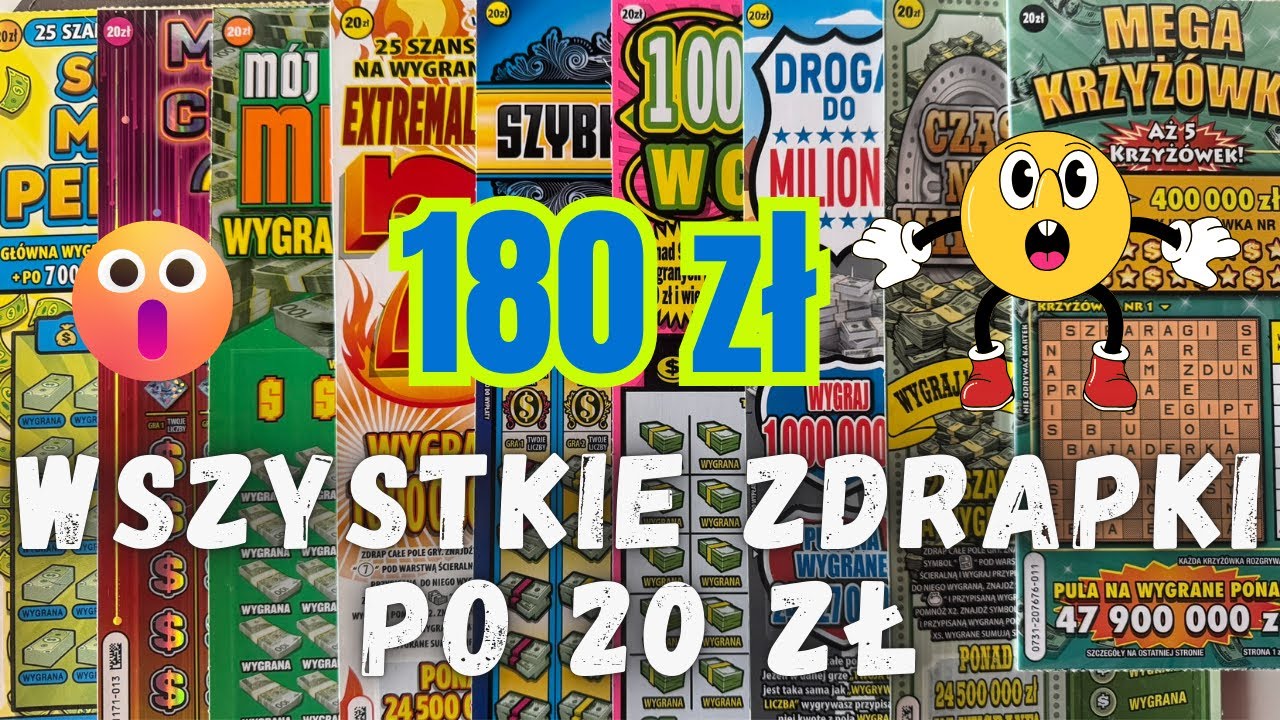 Zdrapki Lotto👉KUPIŁAM WSZYSTKIE ZDRAPKI PO 20 ZŁ👉WKŁAD 180 ZŁ😱SĄ WYGRANE🤑