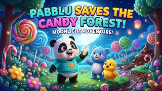 🍭 Pabblu and the Moonlight Candy Forest | Magical Candy Adventure for Kids | Panda Cartoon Story