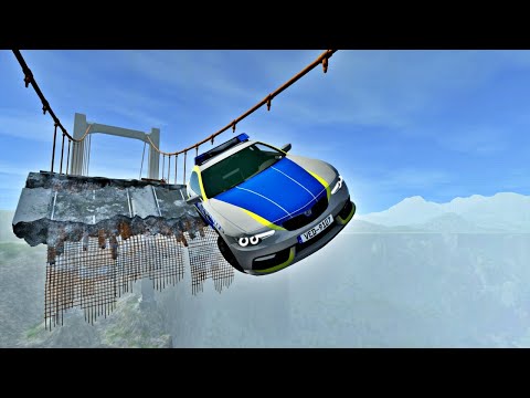 Cars vs Broken Bridge #1😱BeamNG Drive